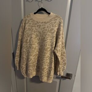 Chic soul animal print sweater. Cream/tan. 2x/3x